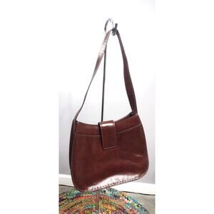Vintage Fossil Shoulder Bag Brown Leather Boho‎